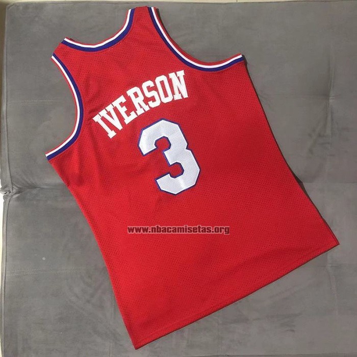 Camiseta Philadelphia 76ers Allen Iverson NO 3 Mitchell & Ness 2002-03 Rojo